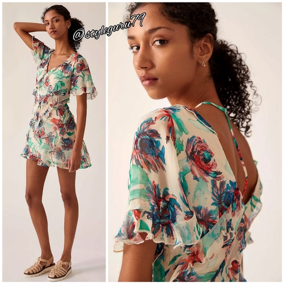 NWT, Anthropologie, Soft Printed Mini Dress - Picture 1 of 3